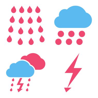 Fırtına düz vektör simgeler