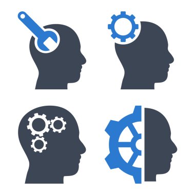 Beyin düz vektör simgeler araçları