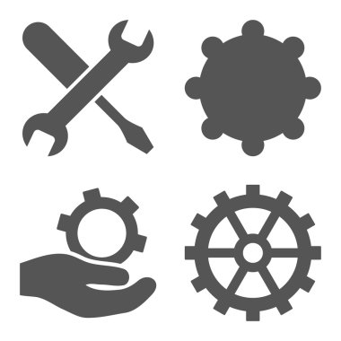 Servis araçları düz vektör simgeler