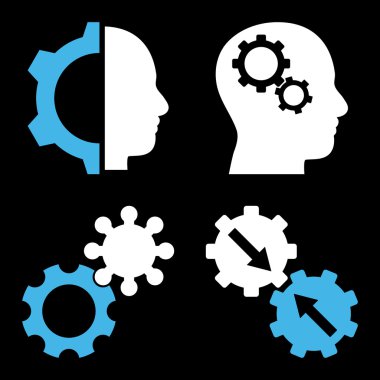 Akıl-düz vektör simgeler vites