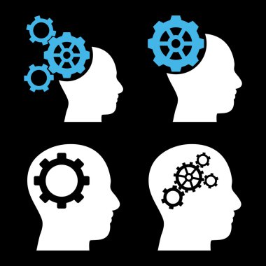 Akıl-düz vektör simgeler vites