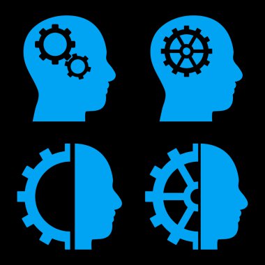 Akıl-düz vektör simgeler vites