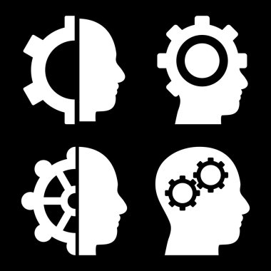 Akıl-düz vektör simgeler vites