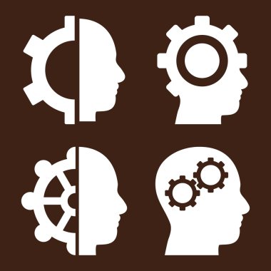 Akıl-düz vektör simgeler vites