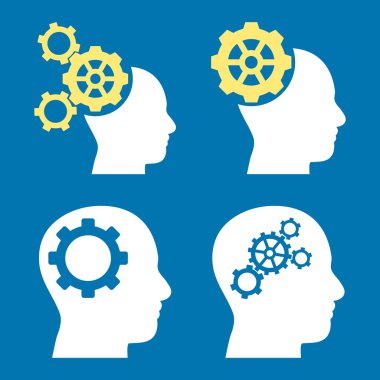 Akıl-düz vektör simgeler vites