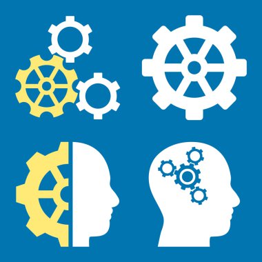 Akıl-düz vektör simgeler vites