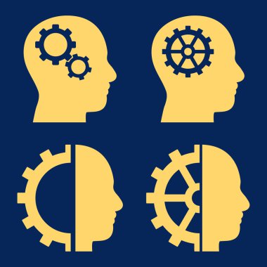 Akıl-düz vektör simgeler vites