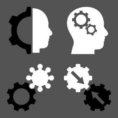 Akıl-düz vektör simgeler vites