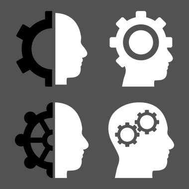 Akıl-düz vektör simgeler vites