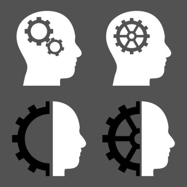 Akıl-düz vektör simgeler vites