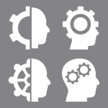 Akıl-düz vektör simgeler vites