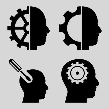 Beyin düz vektör simgeler araçları