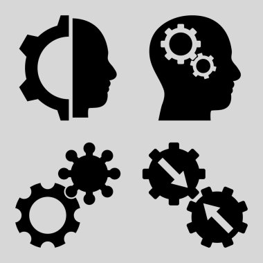 Akıl-düz vektör simgeler vites