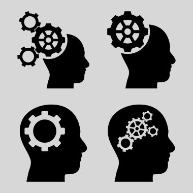 Akıl-düz vektör simgeler vites