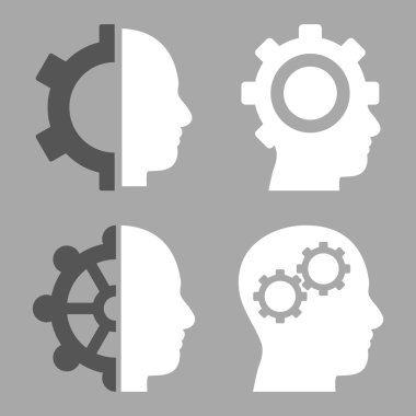 Akıl-düz vektör simgeler vites