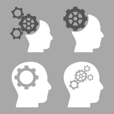 Akıl-düz vektör simgeler vites