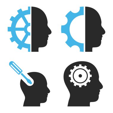 Beyin düz vektör simgeler araçları