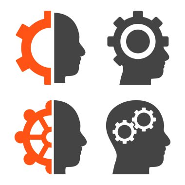 Akıl-düz vektör simgeler vites