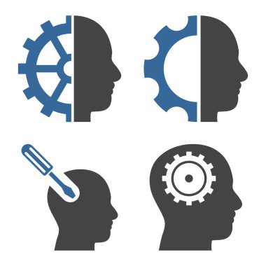 Beyin düz vektör simgeler araçları