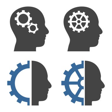 Akıl-düz vektör simgeler vites