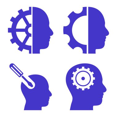 Beyin düz vektör simgeler araçları