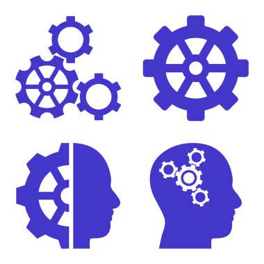 Akıl-düz vektör simgeler vites