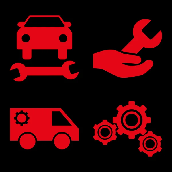 Auto Service Flat Vector Icons — Stockvector