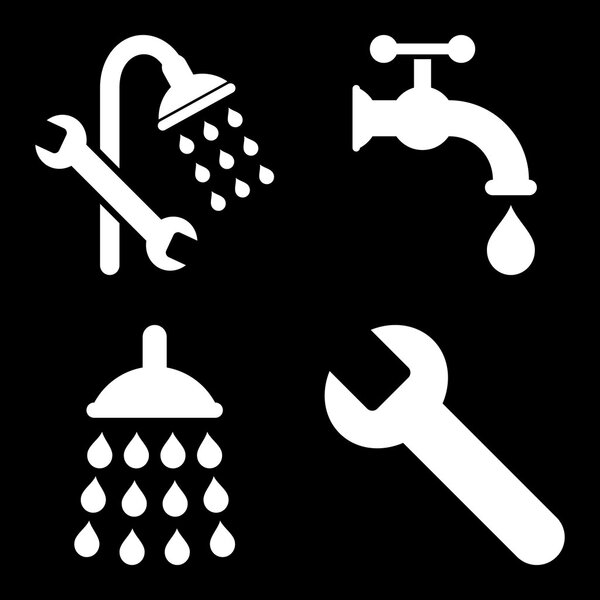 Plumbing Tools Flat Vector Icons