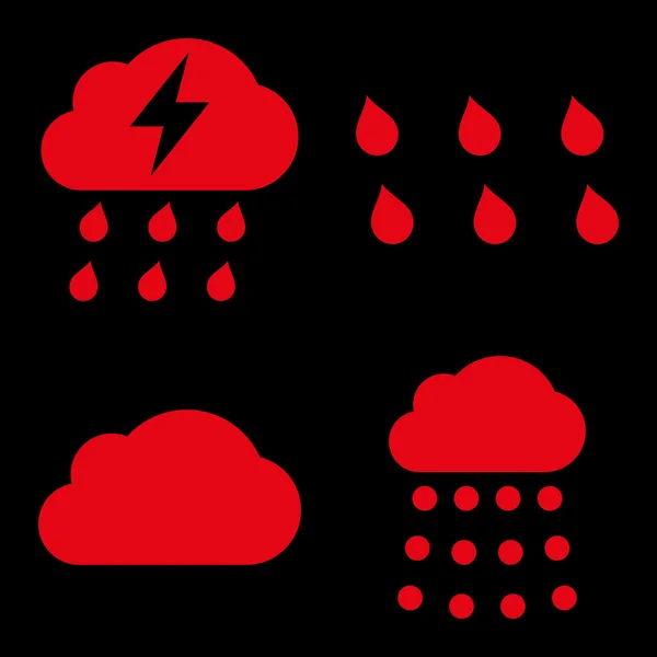 Rain Flat Vector Icons — Stock Vector