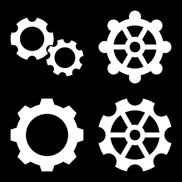 Engranajes Iconos de vectores planos — Archivo Imágenes Vectoriales