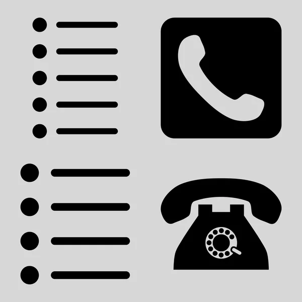 Phone List Flat Vector Icons — Stock Vector