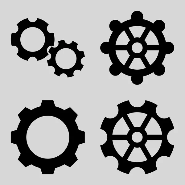 Engrenagens ícones vetores planos —  Vetores de Stock