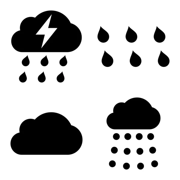 Regen flache Vektorsymbole — Stockvektor