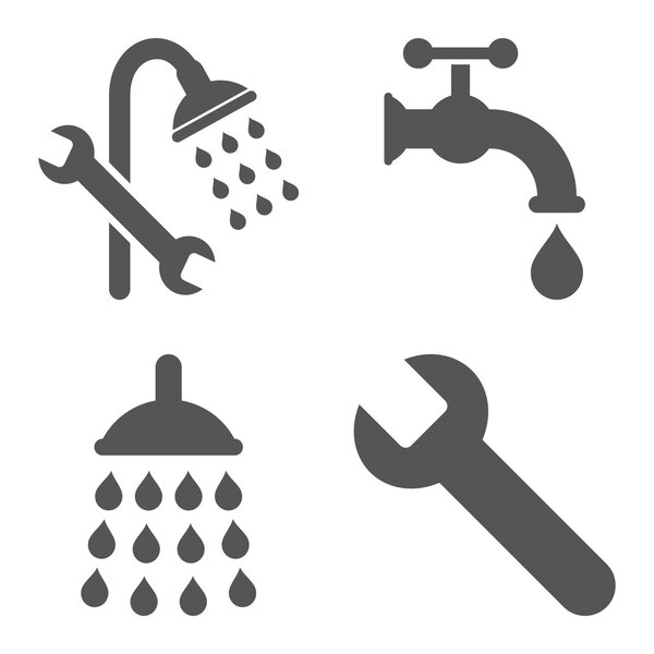 Plumbing Tools Flat Vector Icons