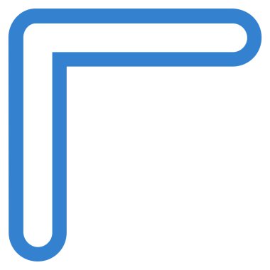 Ok ucu sol yukarı kontur vektör simgesi