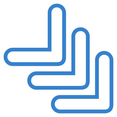 İşaretçi kontur vektör simgesi aşağı üçlü