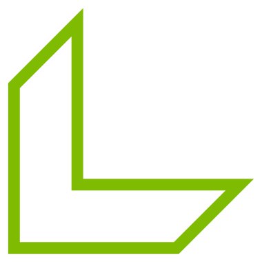 Ok ucu sol kontur vektör simgesi