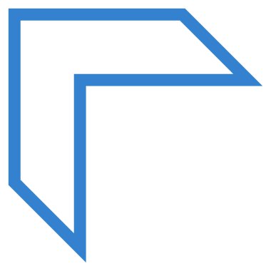 Ok ucu sol yukarı kontur vektör simgesi