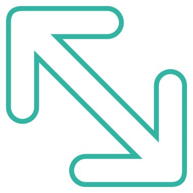 Oklar çapraz ince çizgi vektör simgesi ters çevir