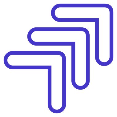 İşaretçiyi doğru yukarı kontur vektör simge üçlü