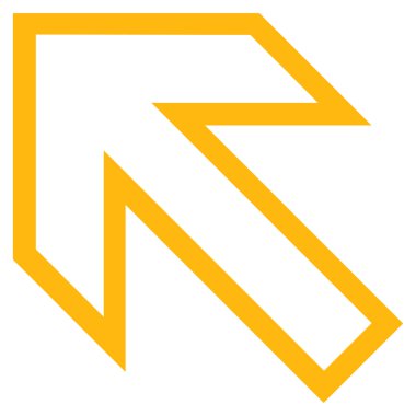 Kontur vektör simge kadar sol ok