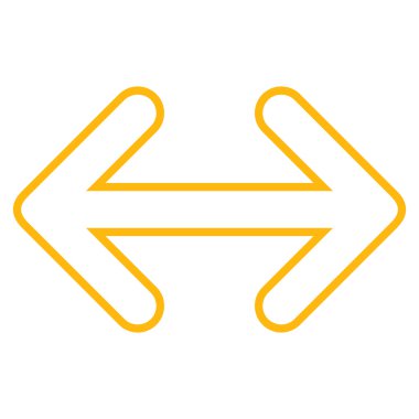 Okları yatay anahat vektör simgesi ters çevir