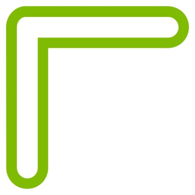 Ok ucu sol yukarı kontur vektör simgesi