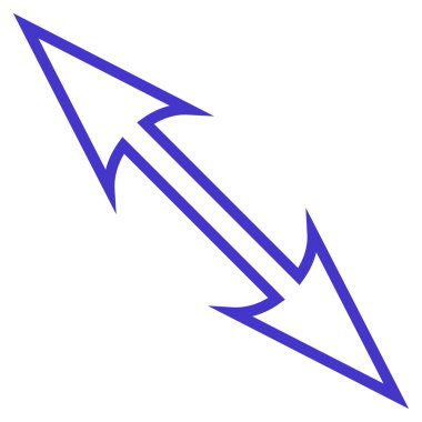 Boyutu ok çapraz anahat vektör simgesi