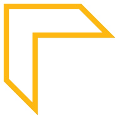 Ok ucu sol yukarı kontur vektör simgesi