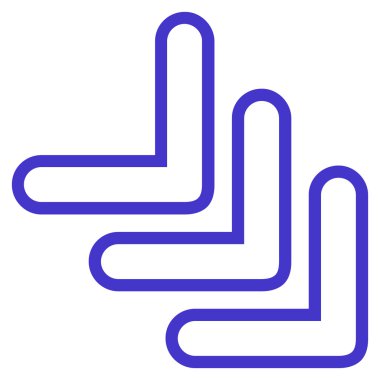 İşaretçi kontur vektör simgesi aşağı üçlü