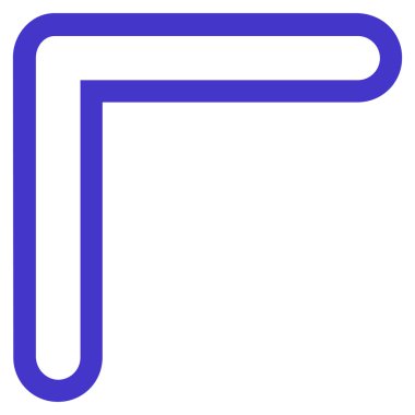 Ok ucu sol yukarı kontur vektör simgesi