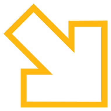 Şu ince çizgi vektör simgesi aşağı ok