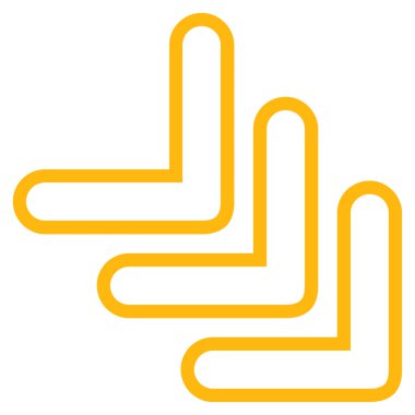 İşaretçi ince çizgi vektör simgesi aşağı üçlü