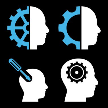 Beyin düz vektör simgeler araçları